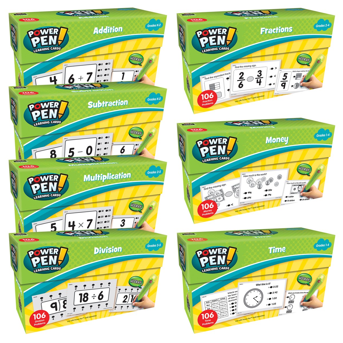 Kaplan Early Learning Company Power Pen Learning Math Quiz Cards - Set of 7