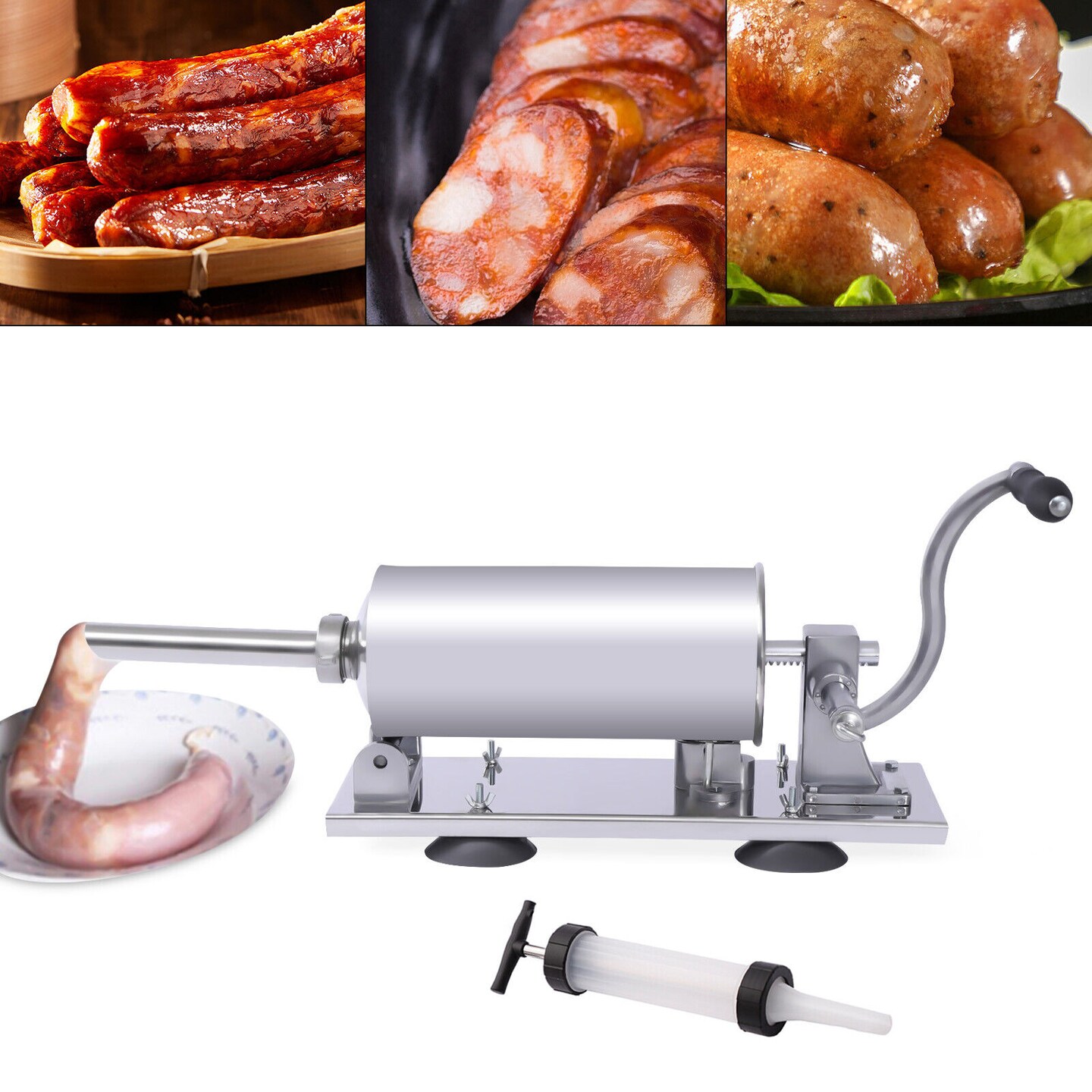 Kitcheniva 4L Horizontal Manual Sausage Stuffer