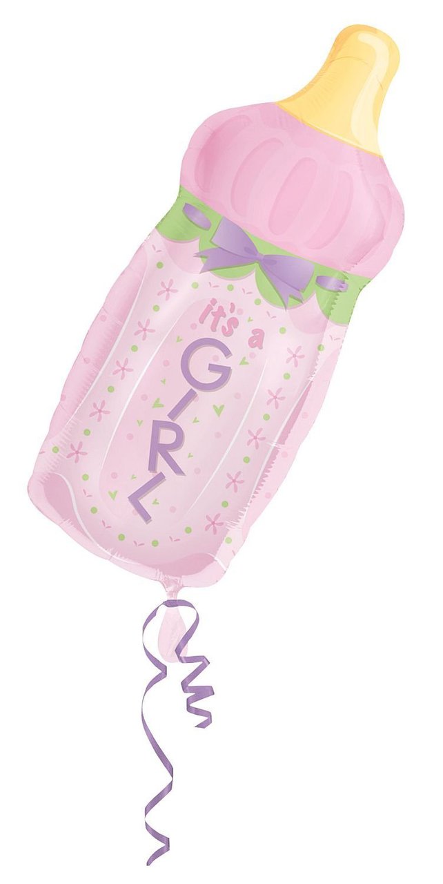Its A Girl Baby Bottle Shaped Balloon