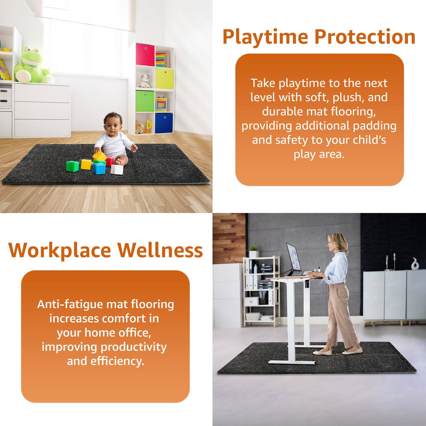 Sorbus Interlocking Foam Gym Floor Tiles -Great Exercise Mat Tiles for Workout, Yoga, Heavy Exercise Equipment Mat (12 Pack)