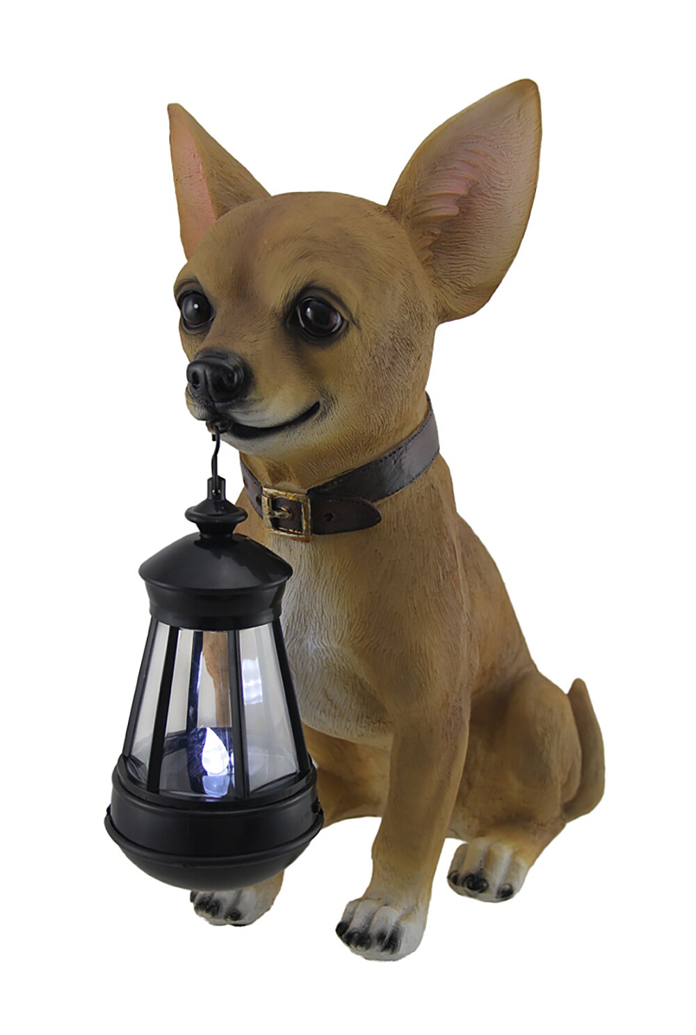 Little Light Keeper Chihuahua Statue and LED Lantern