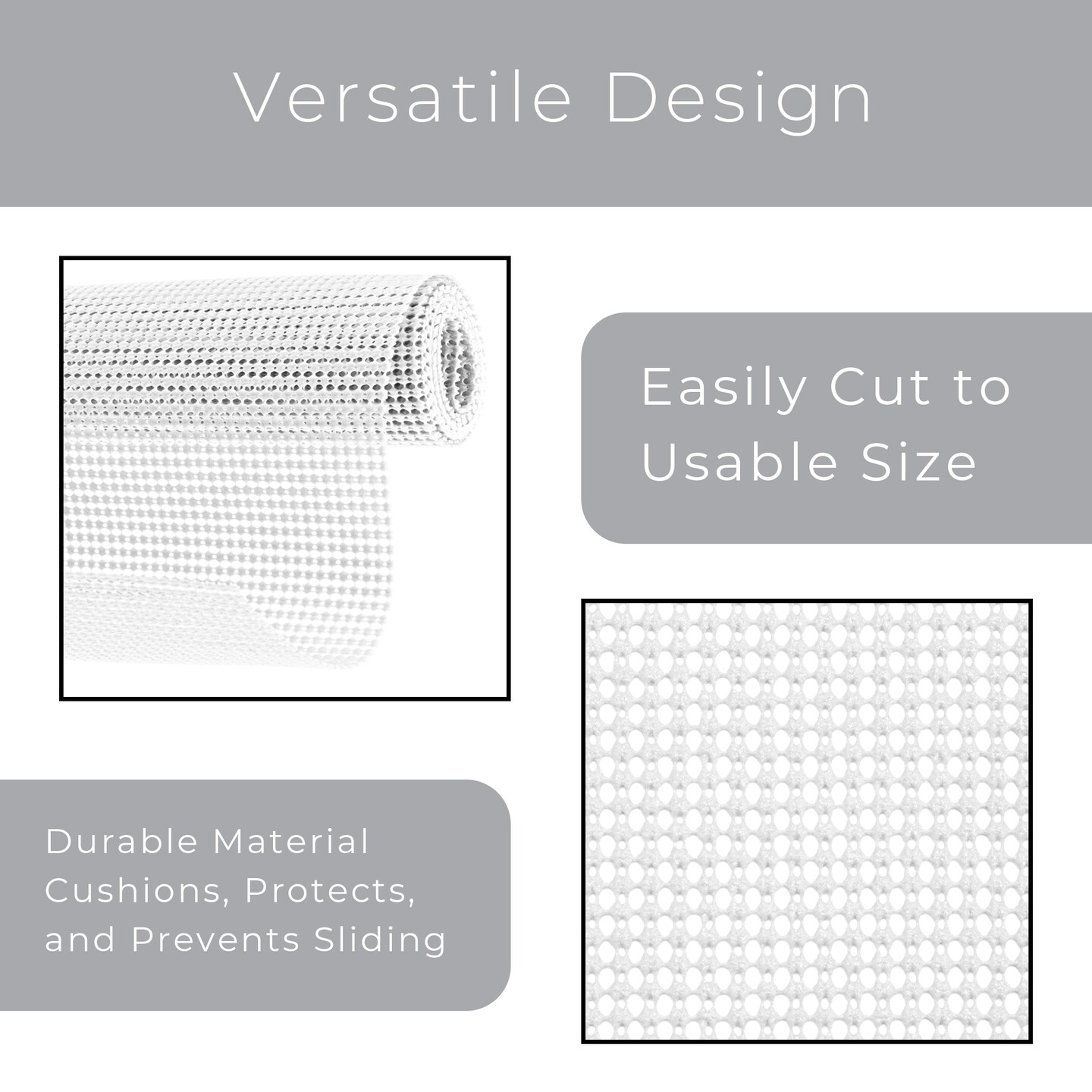 Smart Design Classic Grip Shelf Liner - 12 Inch x 20 Feet - White