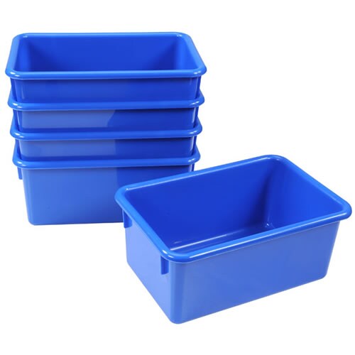 Kaplan Early Learning Company Blue Colored Storage Bin - Set of 5