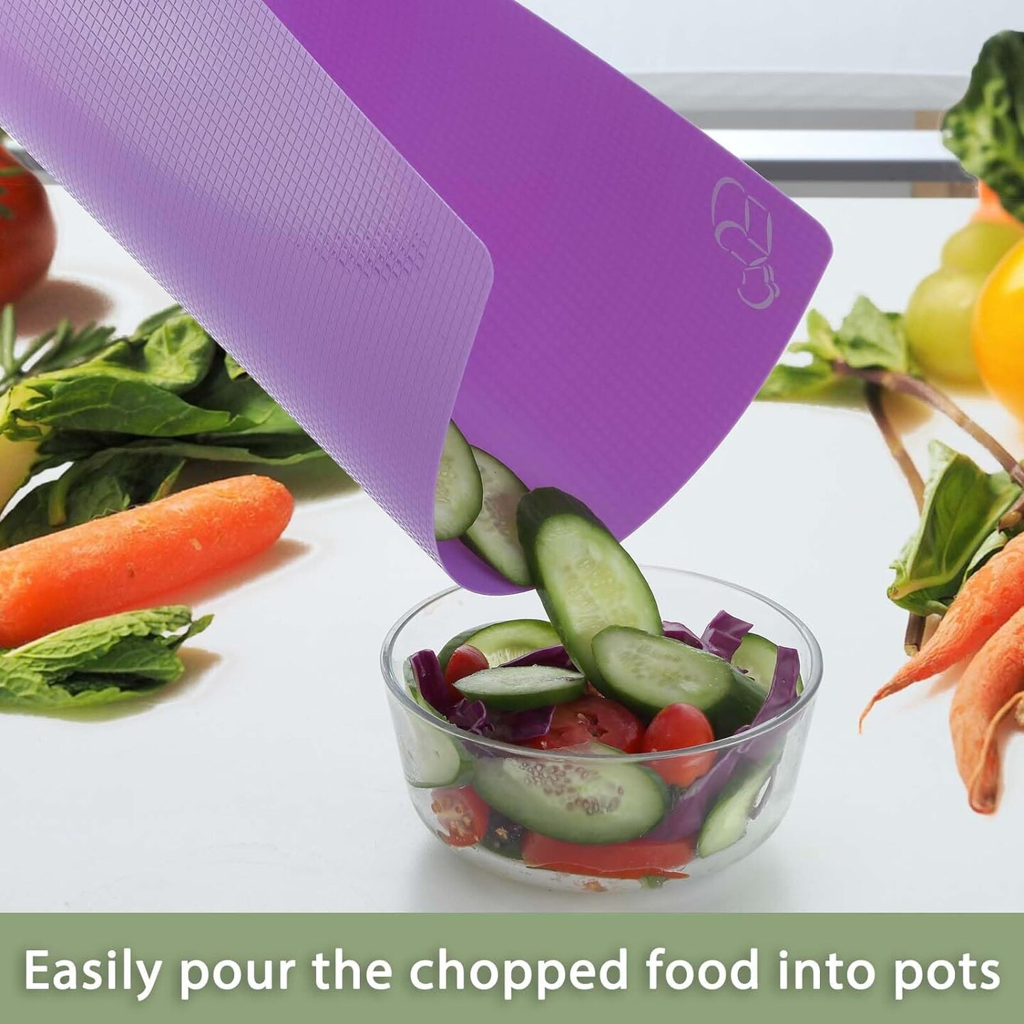 Multi-Color Flexible Cutting Board &#x26; Hooks 10 Piece Set