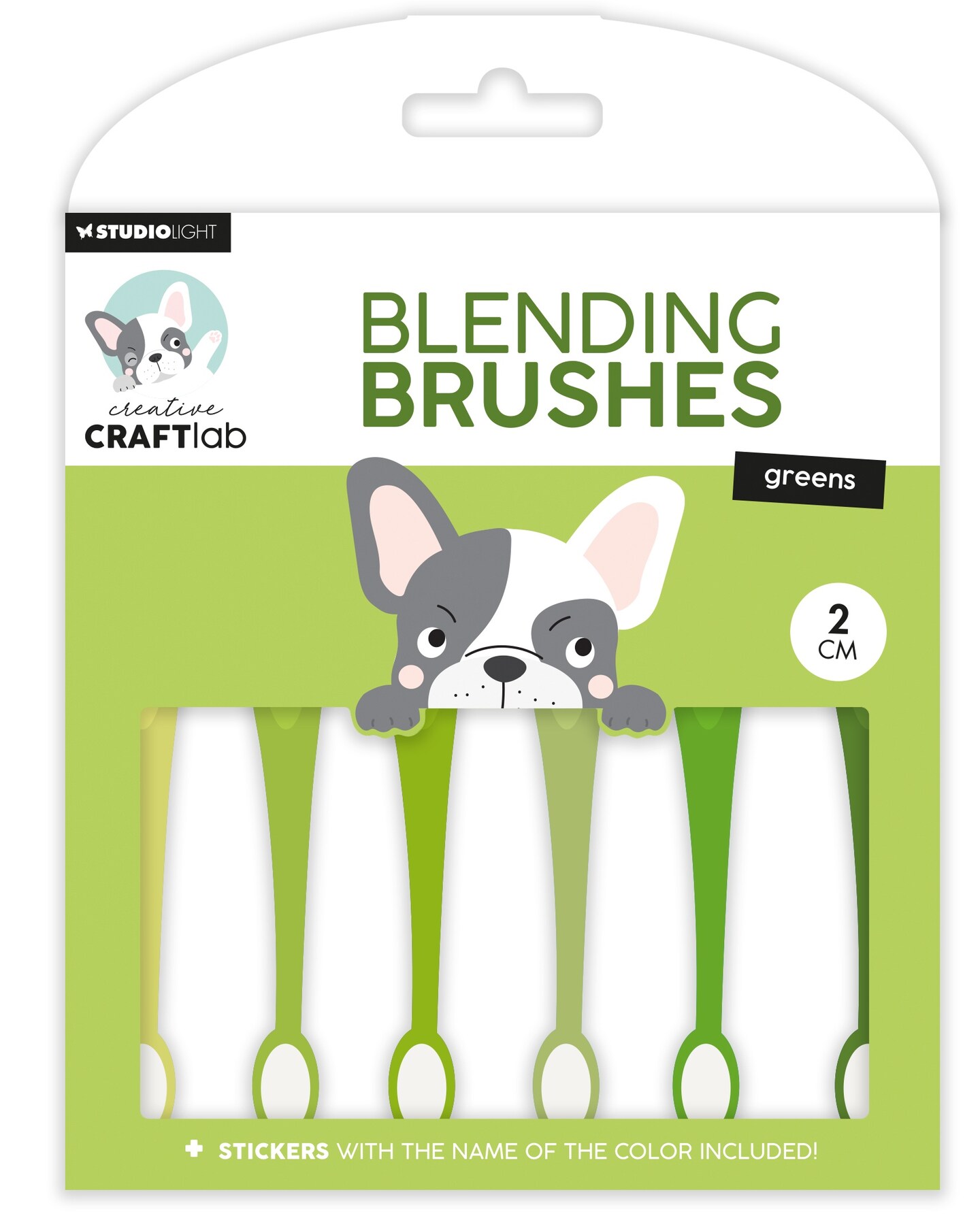 Studio Light Essentials 0.75&#x22; Blending Brushes 6/Pkg-Nr. 11, Soft Brush Greens