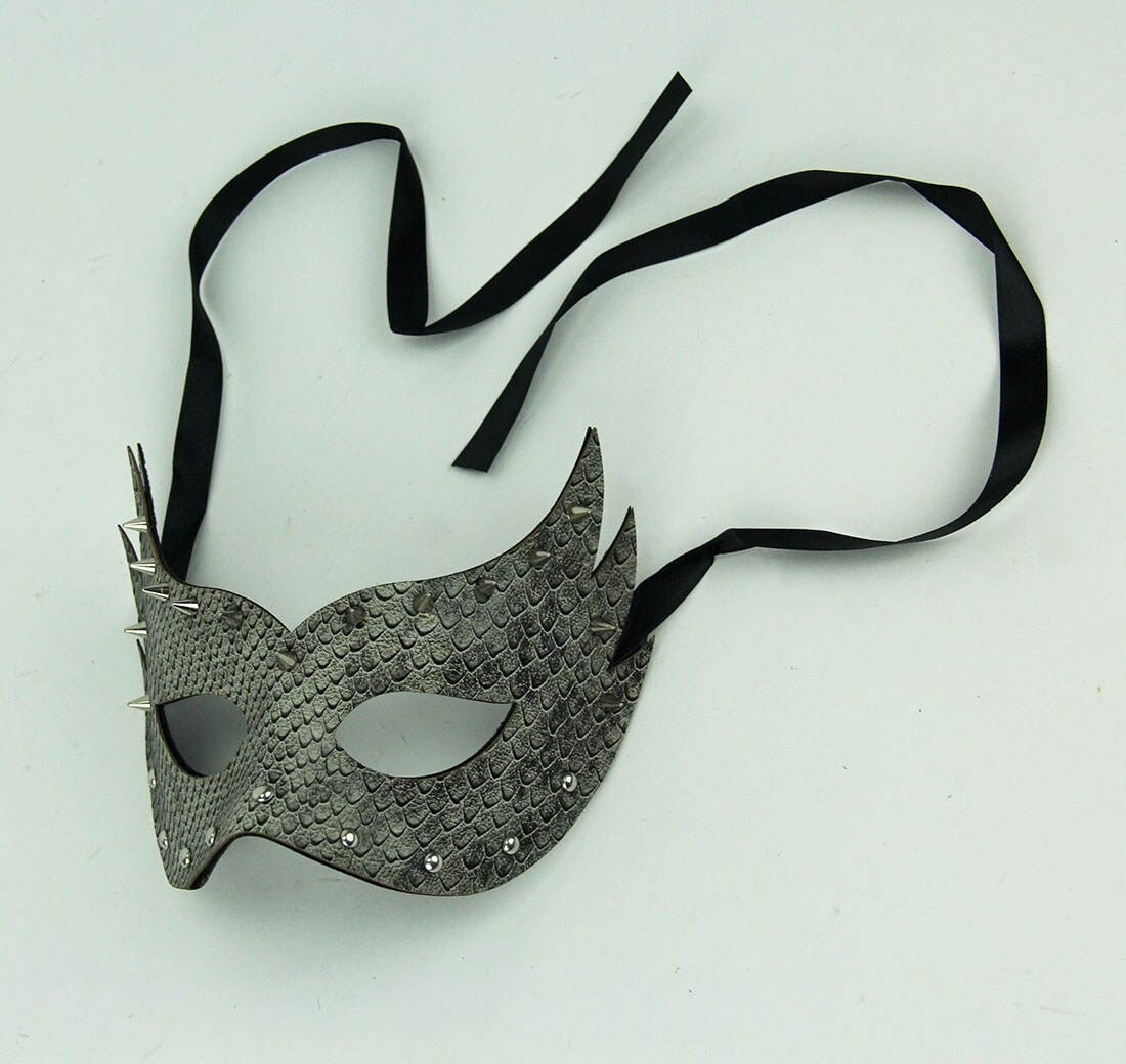 Andromeda Adult Masquerade Spiked Leather Eye Mask