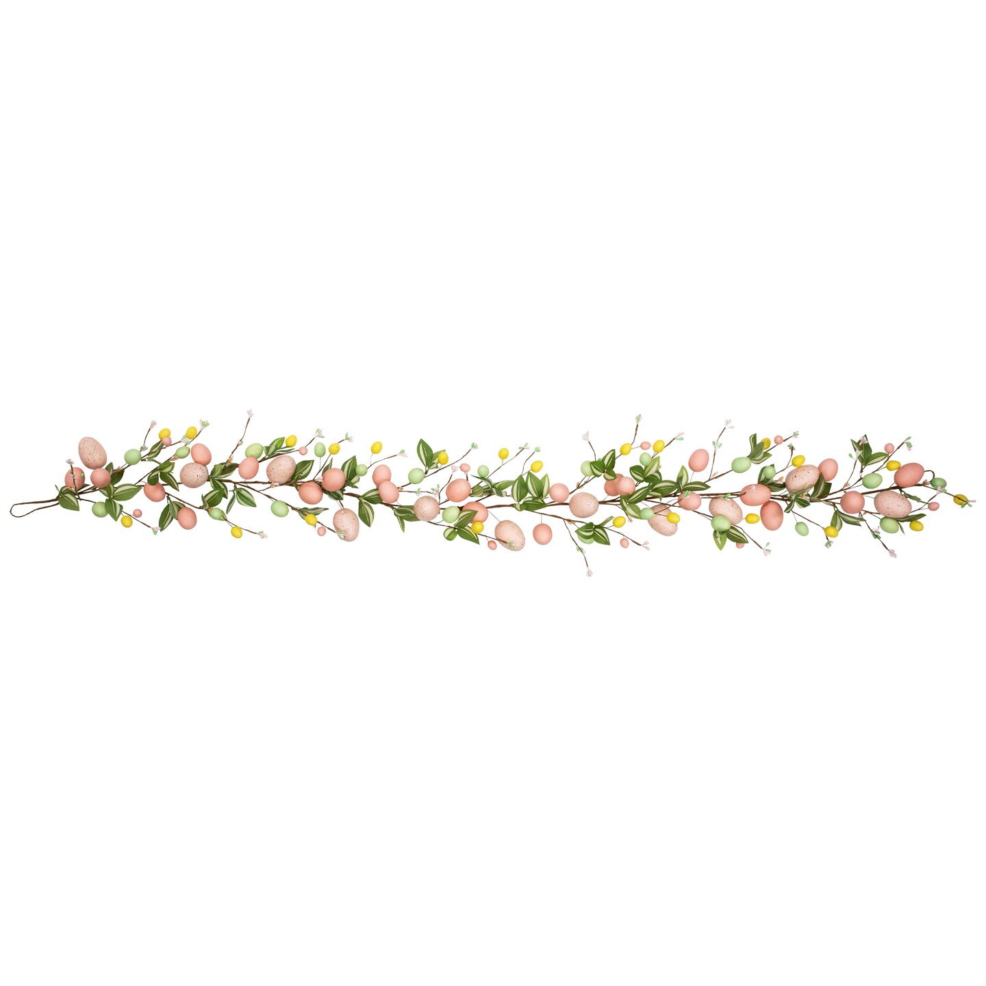 Northlight Easter Eggs and Flower Buds Artificial Garland - 6&#x27; - Pink