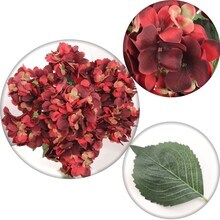 Set of 2 Burgundy Hydrangea Bushes | Lifelike Artificial Flowers with Timeless Elegance for Home Decor, Floral Arrangements, and Outdoor Landscapes | Floral Home by Artificial Flowers