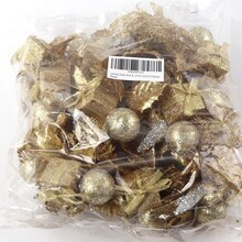 Sparkling Gold Glitter Picks with Dove Bird, Gift Box, &#x26; Ornament Ball | Holiday Xmas Accents | Trees, Wreaths, &#x26; Garlands | Christmas Picks | Party &#x26; Event | Home &#x26; Office Decor (Set of 12) - 2024 Christmas Collection - 2024 Christmas Collection, Fl