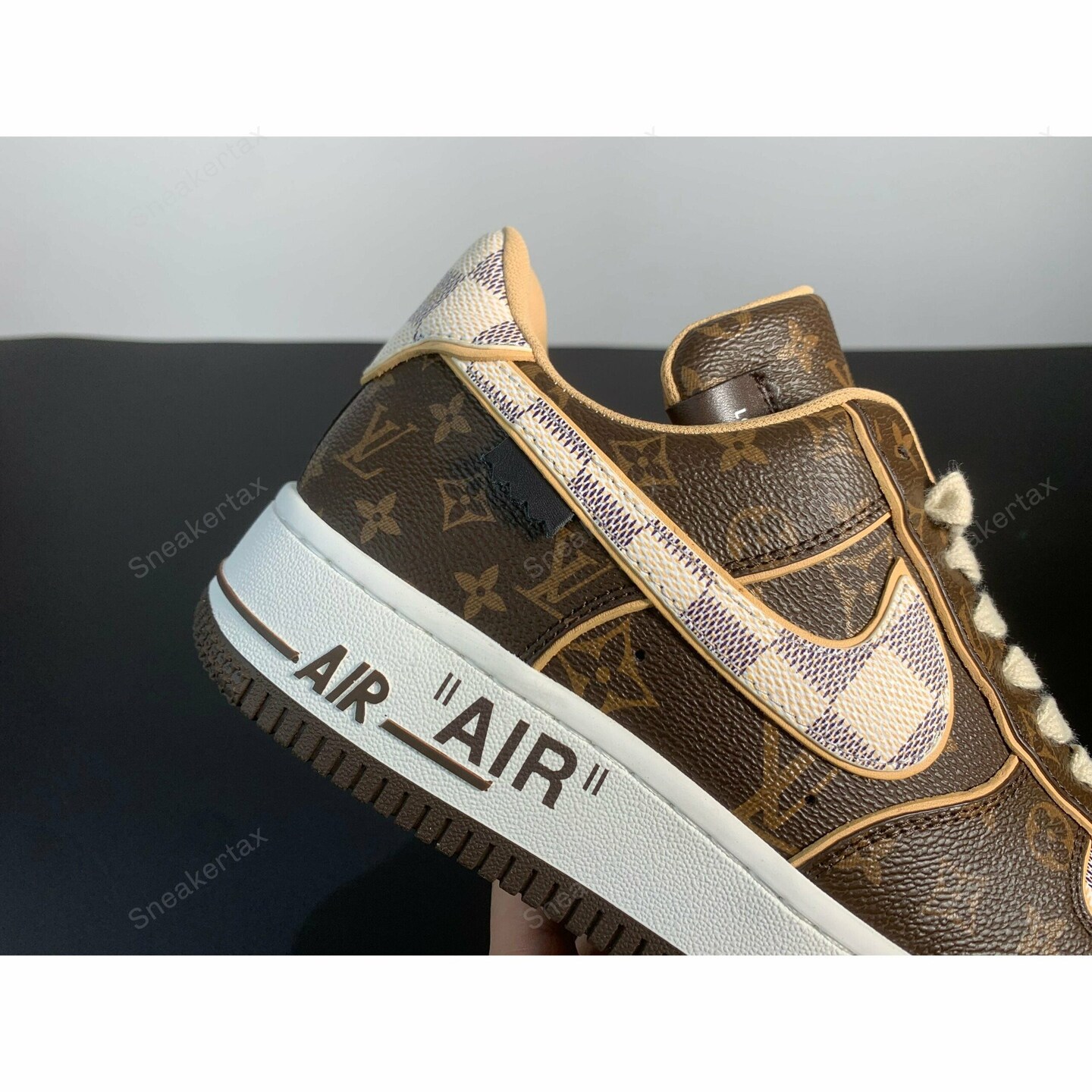 Custom nike air force 1 - brown lv monogram print best sale