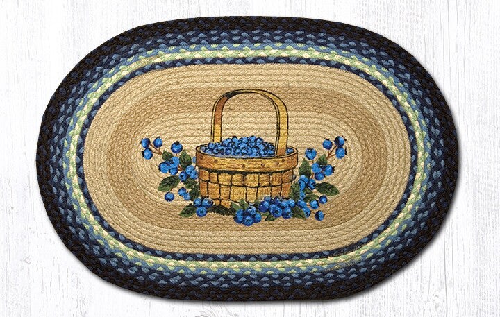 Earth Rugs OP-312 Blueberry Basket Oval Patch 20&#x22; x 30&#x22;