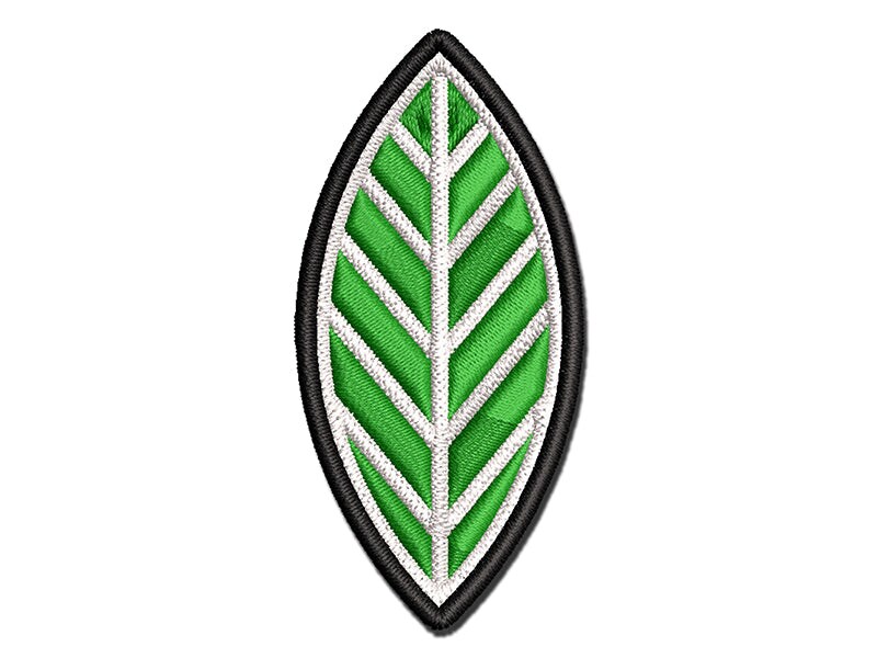 Cute Leaf Multi-Color Embroidered Iron-On or Hook &#x26; Loop Patch Applique