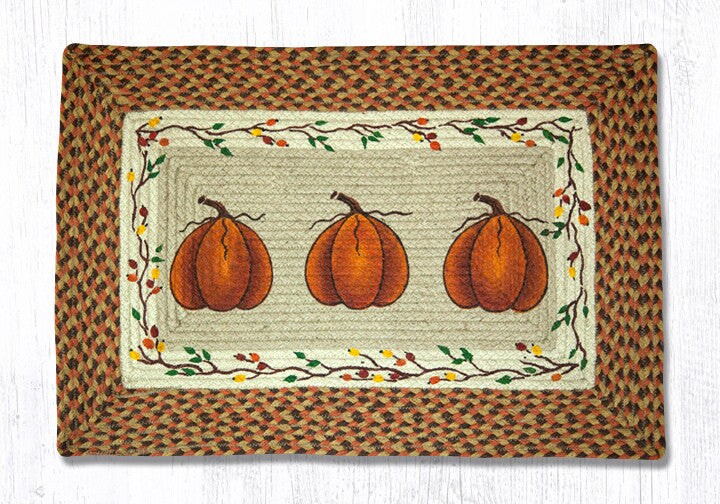 Earth Rugs PP-222 Harvest Pumpkin Oblong Patch 20&#x22; x 30&#x22;