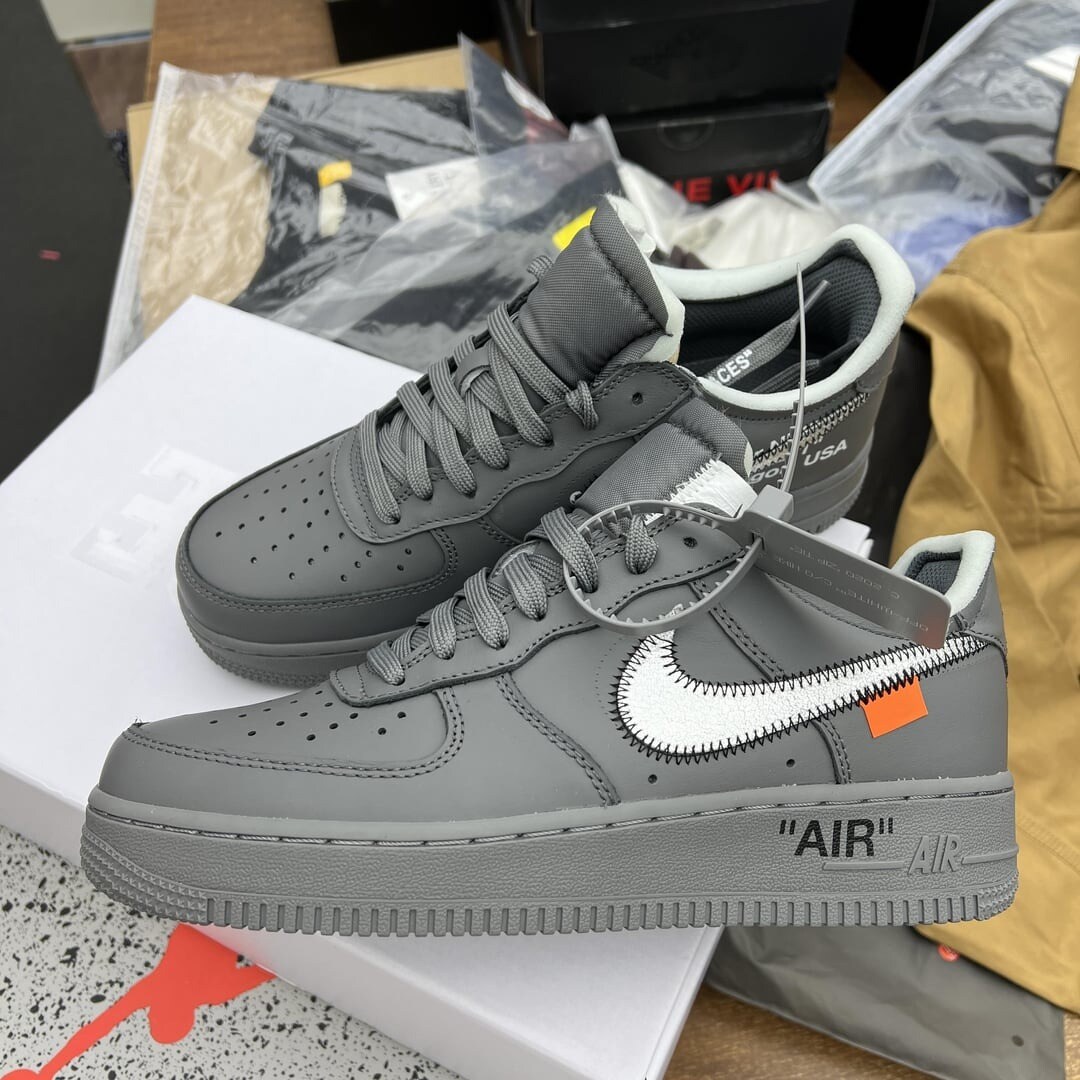 Off White X Air Force 1 Low Ghost Grey metallic Silver Sneakers for Men and Women MakerPlace by Michaels