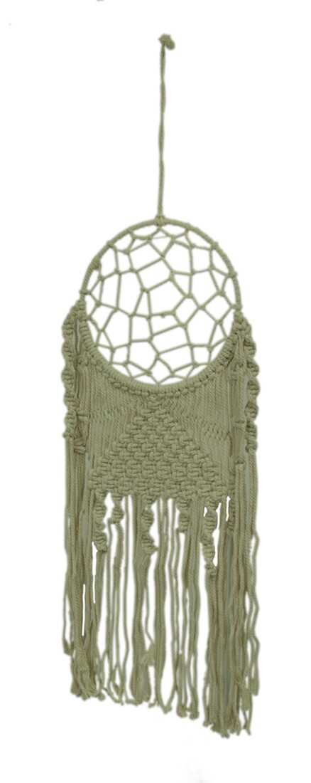 Natural White Boho Style Macram&#xE9; Dreamcatcher Wall Hanging