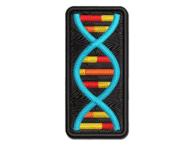 DNA Molecule Double Helix Science Symbol Multi-Color Embroidered Iron-On or Hook & Loop Patch Applique