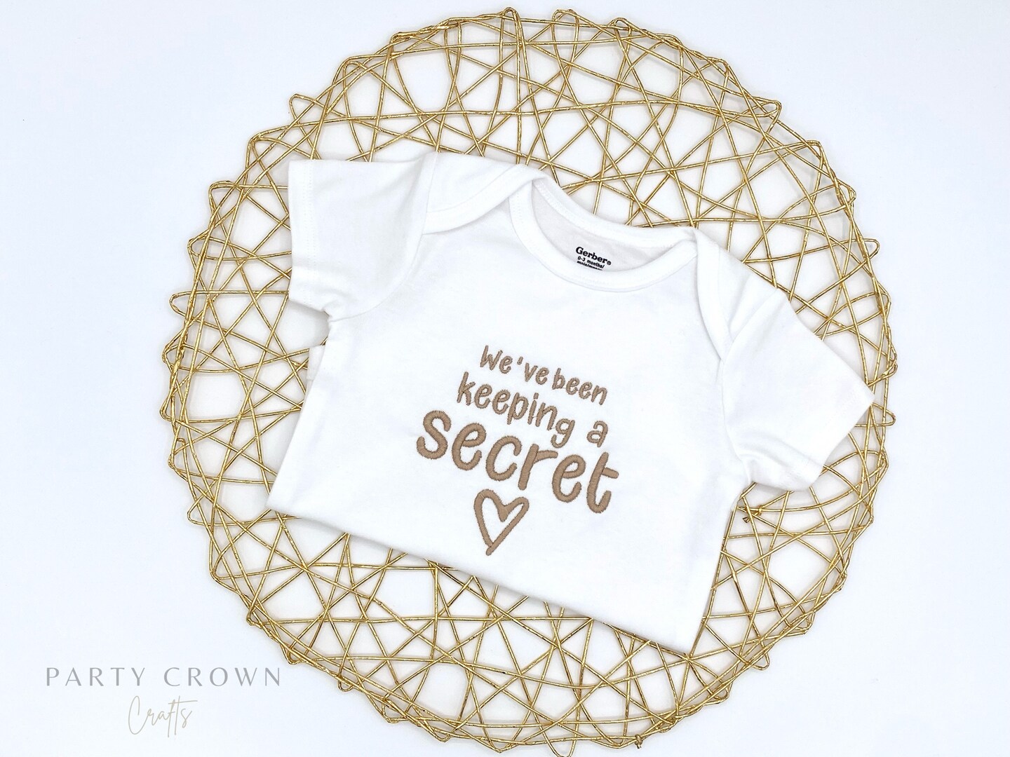 Embroidered Onesies® • We've been keeping a secret Pregnancy Announcement • Baby Announcement to Grandparents • Husband's Surprise Gift •