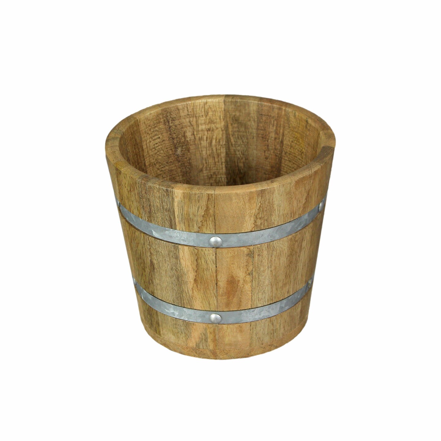 Wooden Barrel Bucket Kitchen Utensil Holder Counter Spatula Spoon Caddy Decor
