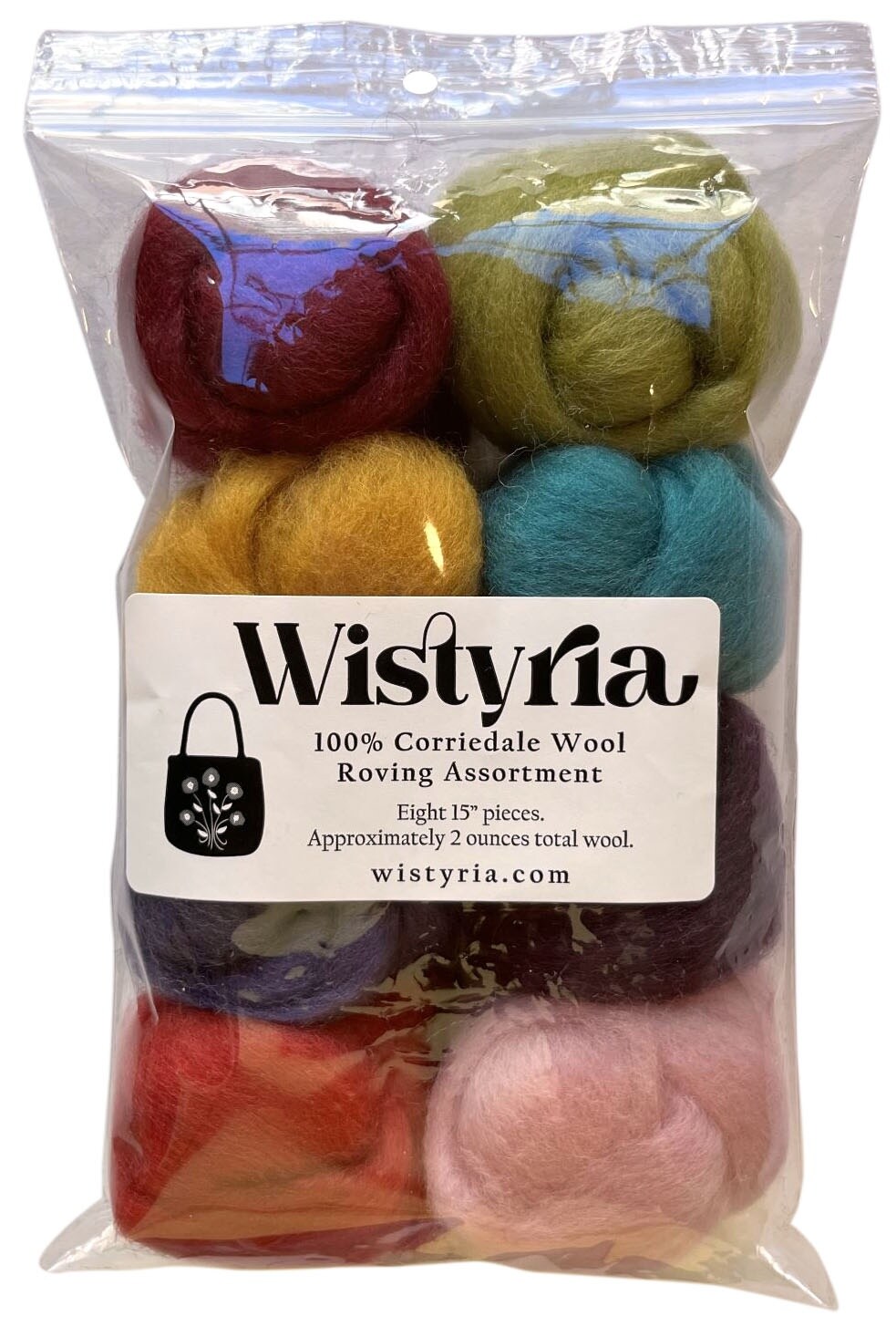 Wistyria Editions Wool Roving 15&#x22; .25oz 8/Pkg