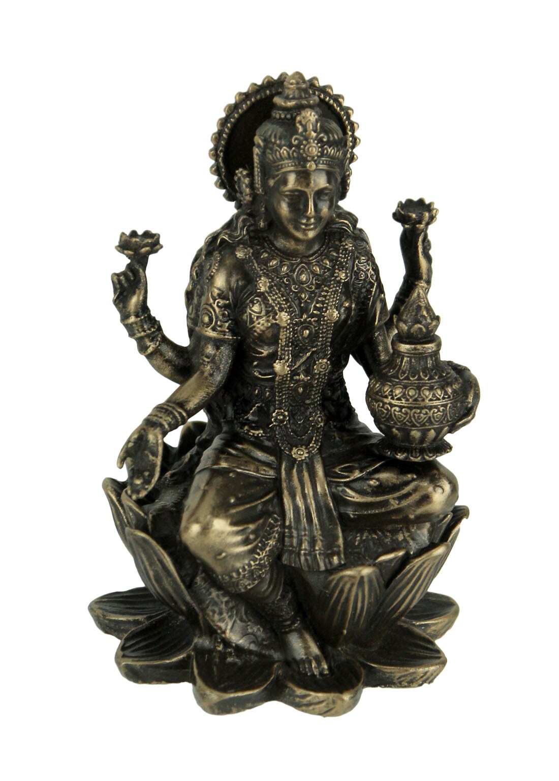 Authentic Goddess Lotus Lakshmi statue Goddess Laxmi Statue sitting Lotus Lakshmi 3 inches Diwali Gift