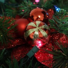 Set of 12: Sparkling Red Glitter Poinsettia Flower Picks with 3 Ornament Balls | Festive Holiday Decor | Trees, Wreaths, &#x26; Garlands | Christmas Picks | Home &#x26; Office Decor - 2024 Christmas Collection, Floral Home by Artificial Flowers