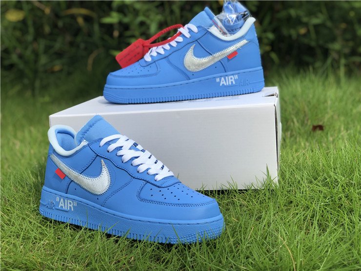 Off white x nike air force blue best sale