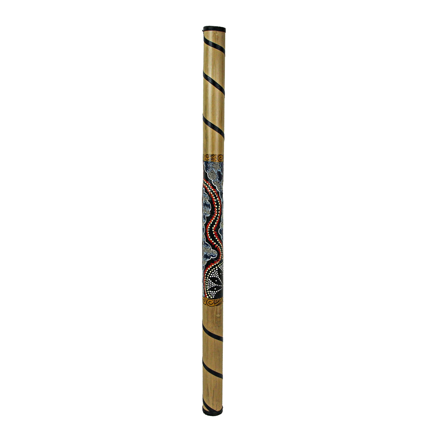 36 Inch Bamboo Rain Stick Percussion Instrument Dot Painted Design