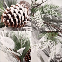 Set of 2: 6ft Artificial Snow Pine Garlands - Realistic Brown Pine Cones &#x26; Foliage, Indoor/Outdoor Festive Accents for Christmas, Home &#x26; Office D&#xE9;cor, Floral Home by Artificial Flowers