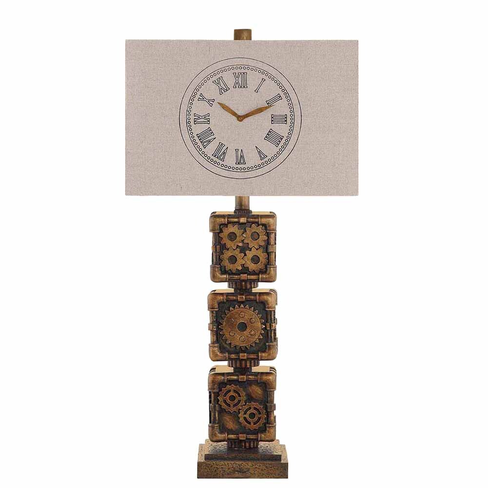 Clockworks Antique Bronze Finish Table Lamp 29 Inches Tall