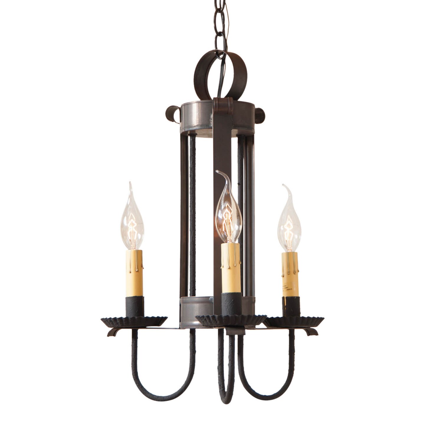 Irvins Country Tinware Large Amherst Hanging Light in Kettle Black