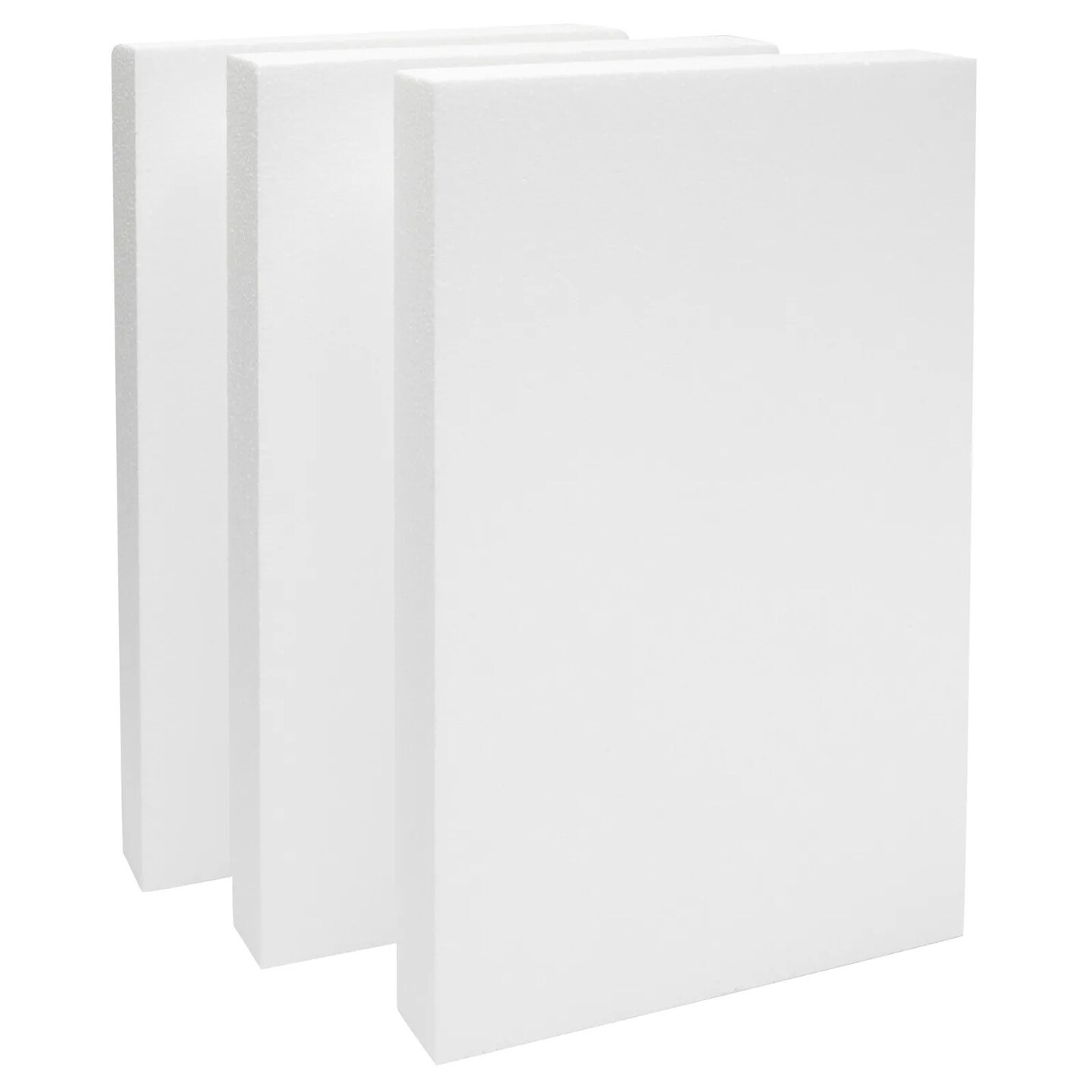 3 Pack Polystyrene Foam Blocks for Crafts Supplies, DIY Projects (17x11x2 In)