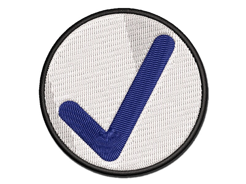 Check Mark Symbol Multi-Color Embroidered Iron-On or Hook &#x26; Loop Patch Applique