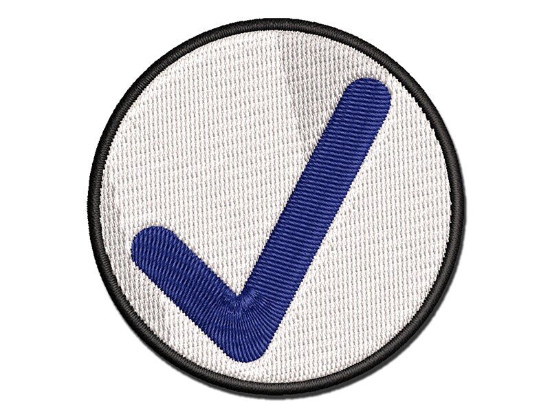 Check Mark Symbol Multi-Color Embroidered Iron-On or Hook & Loop Patch Applique