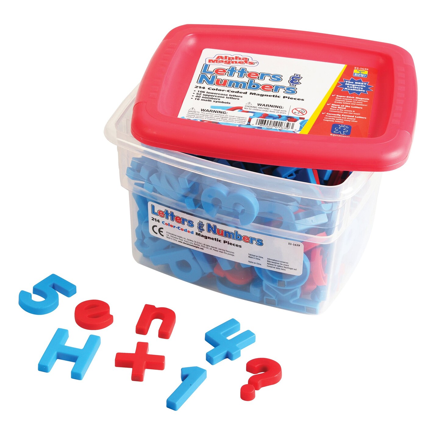 AlphaMagnets&#xAE; &#x26; MathMagnets&#xAE;, Color-Coded, 214 Pieces