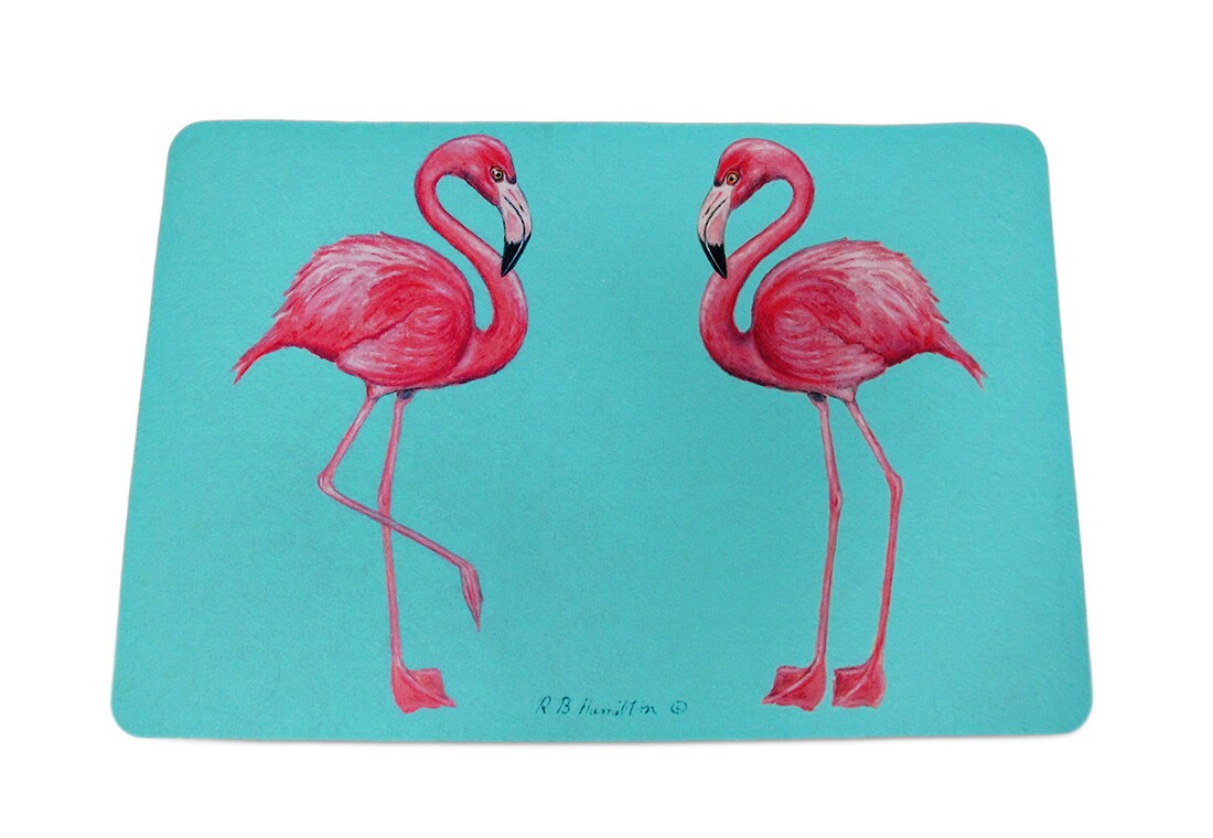 Betsy Drake Colorful Pink Flamingos Comfort Floor Mat 18 In. X 26 In.