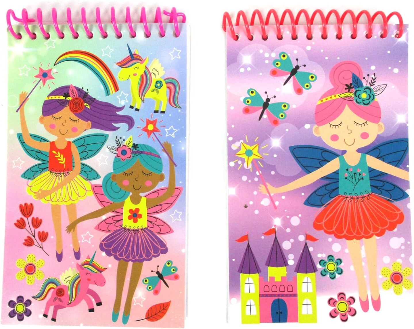 TINYMILLS Magical Fairies Birthday Party Favor Set (12 multi-point pencils, 12 stampers, 12 sticker sheets, 12 small spiral notepads)