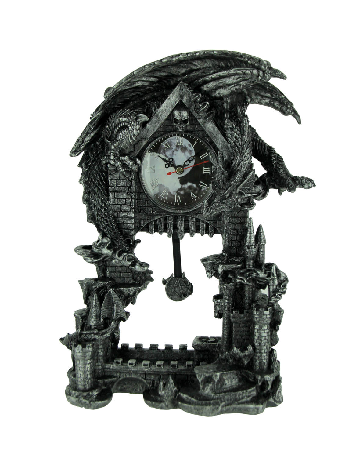 Evil Dragon Pentagram Pendulum Mantel Clock