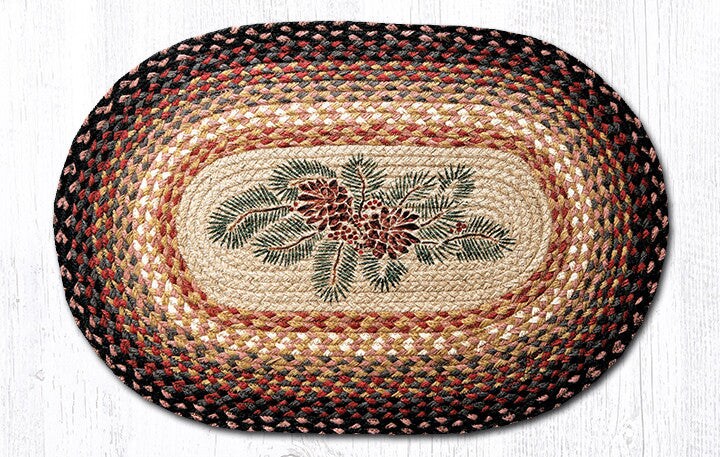 Earth Rugs OP-83 Pinecone Red Berry Oval Patch 20&#x22; x 30&#x22;