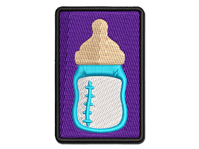 Cute Baby Bottle Multi-Color Embroidered Iron-On or Hook &#x26; Loop Patch Applique