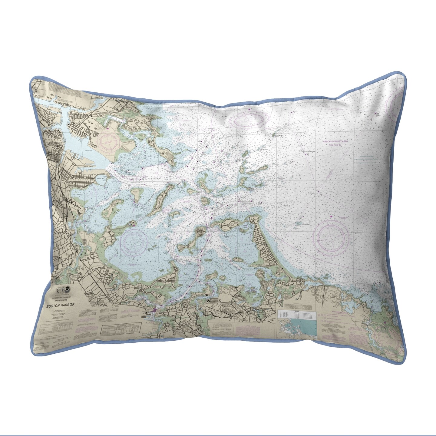 Betsy Drake Boston Harbor, MA Nautical Map Large Corded Indoor/Outdoor ...