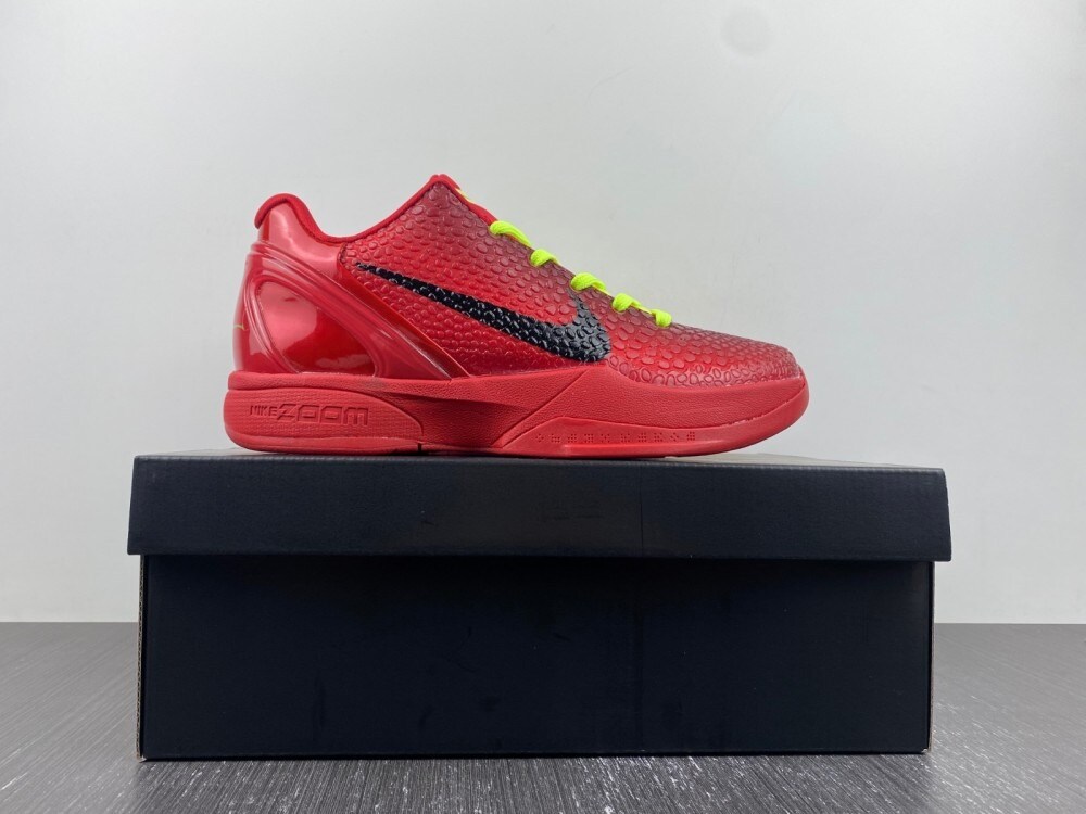 Kobe 6 Protro 'Reverse Grinch' Bright Crimson Black Green