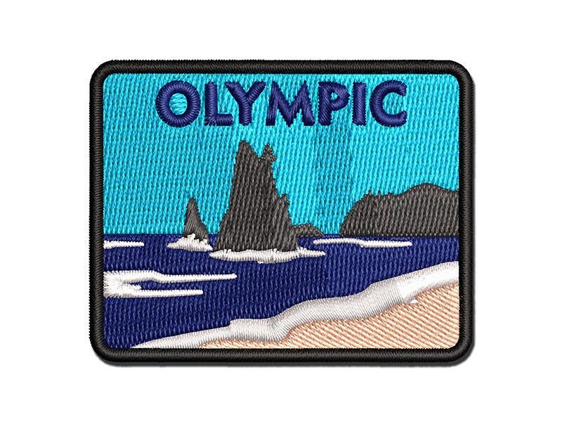 Destination Olympic National Park Multi-Color Embroidered Iron-On or Hook &#x26; Loop Patch Applique