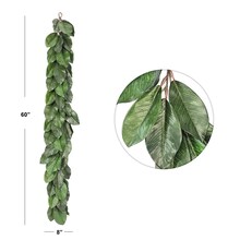 5-Foot Magnolia Leaf Garland - Real Touch Foliage, Set of 2 with Lifelike Greenery, Ideal for Elegant Christmas Decor, Events & Year-Round Displays, Floral Home by Artificial Flowers