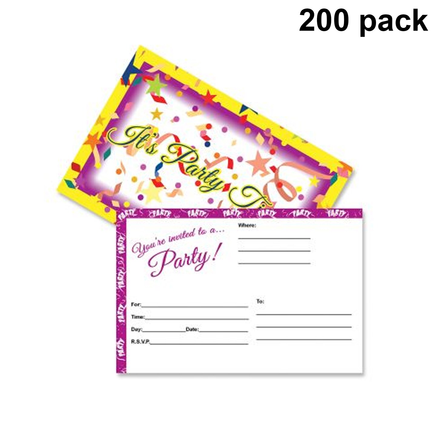 Confetti Party Postcard Invitations | Plastic wrapped 4 in x 6 in | MINA&#xAE;