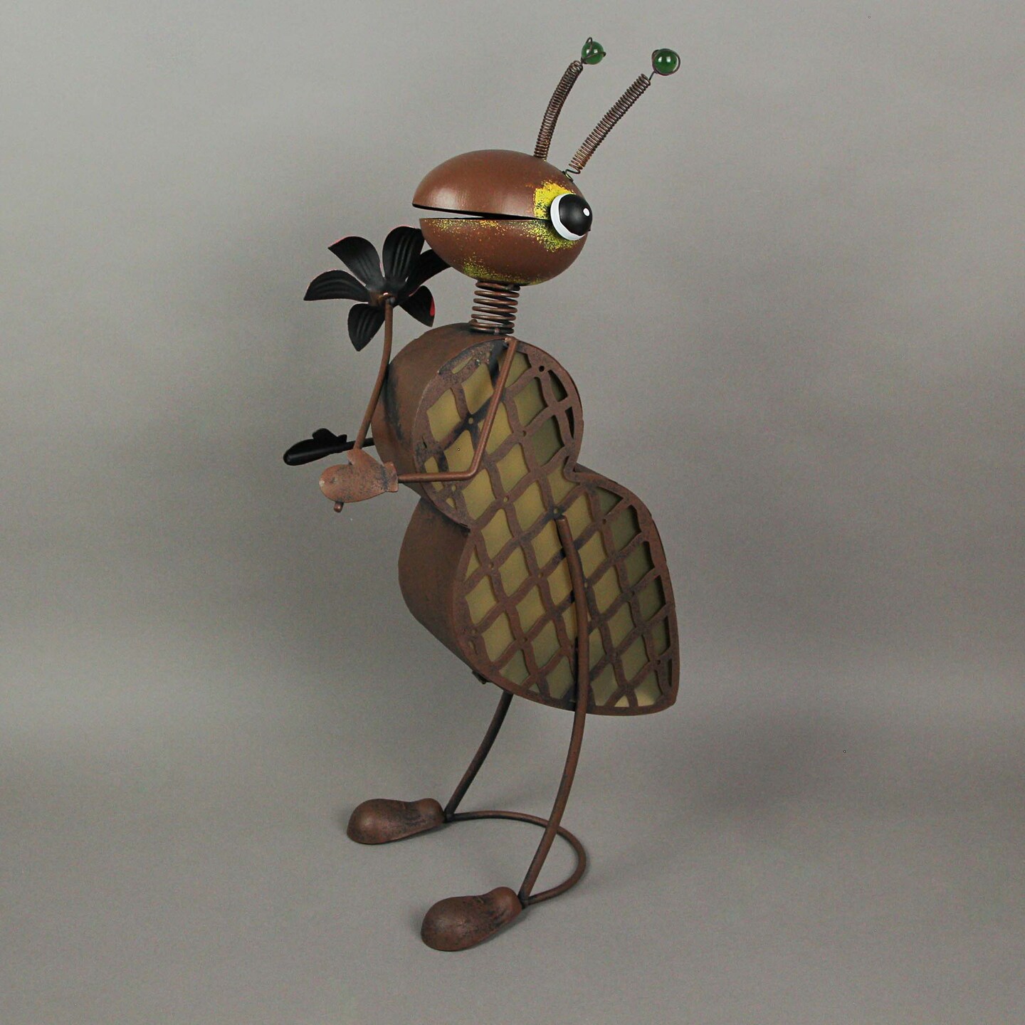 Metal Gardening Ant Solar LED Garden Statue Patio Light Yard Decor Art
