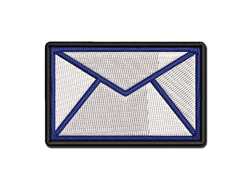 Envelope Mail Multi-Color Embroidered Iron-On or Hook &#x26; Loop Patch Applique