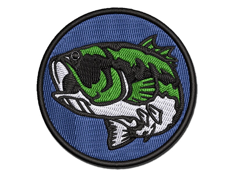 Largemouth Bass Iron-on Embroidered Patch Quality Fish Patches for