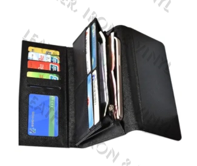 Leather Tri Fold Womens Wallet Butterfly Purple and Gold product 2
