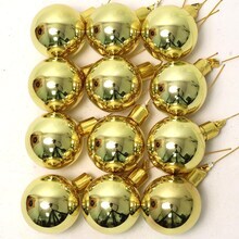 12-Pack: 50MM Vibrant Gold Glass Ball Ornaments by Floral Home&#xAE;