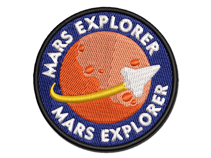 Mars Explorer Space Science Fiction Multi-Color Embroidered Iron-On or ...